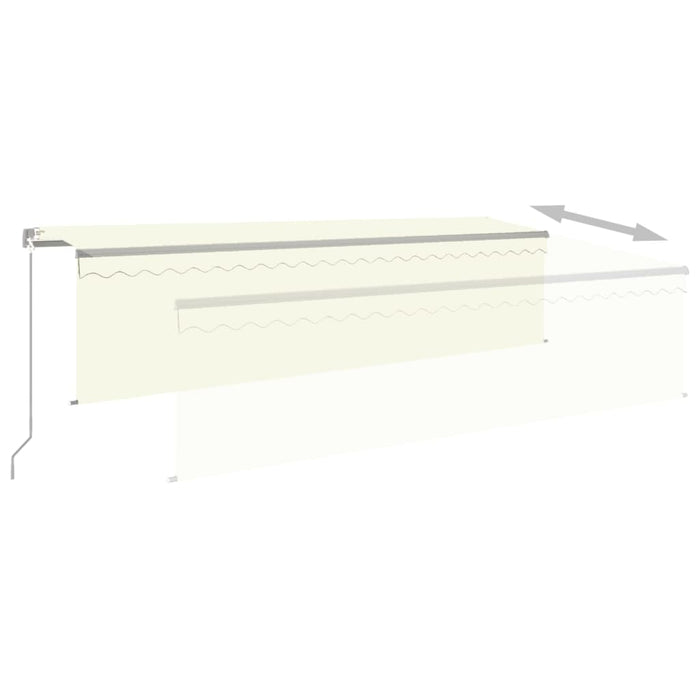 Tenda Sole Retrattile Manuale Parasole LED 5x3 m Crema 3069462