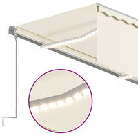 Tenda Sole Retrattile Manuale Parasole LED 5x3 m Crema 3069462