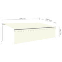 Tenda Sole Retrattile Manuale Parasole LED 5x3 m Crema 3069462