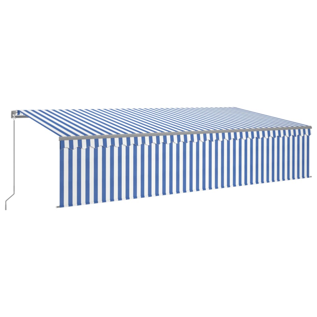 Tenda Sole Retrattile Manuale con Parasole 6x3m Blu e Bianc6 3069476