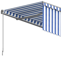 Tenda Sole Retrattile Manuale con Parasole 6x3m Blu e Bianc6 3069476