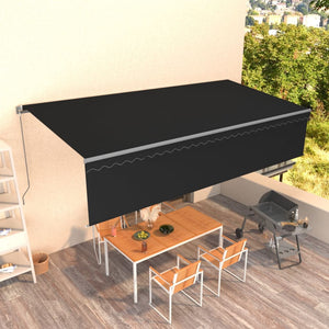 Tenda da Sole Retrattile Manuale con Parasole 6x3m Antracite cod mxl 43736