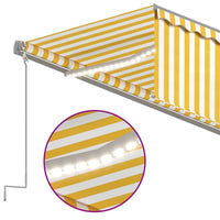 Tenda Retrattile Manuale con Parasole e LED 6x3m Gialla Bianca cod mxl 30667