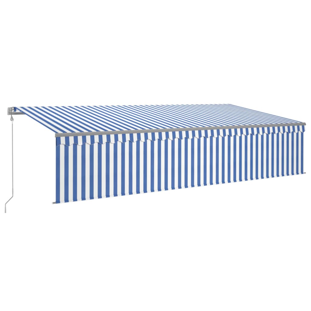 Tenda Sole Retrattile Automatica con Parasole 6x3 m Blu Bianca cod mxl 60898