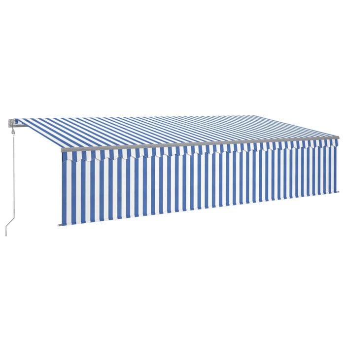 Tenda Sole Retrattile Automatica con Parasole 6x3 m Blu Bianca cod mxl 60898