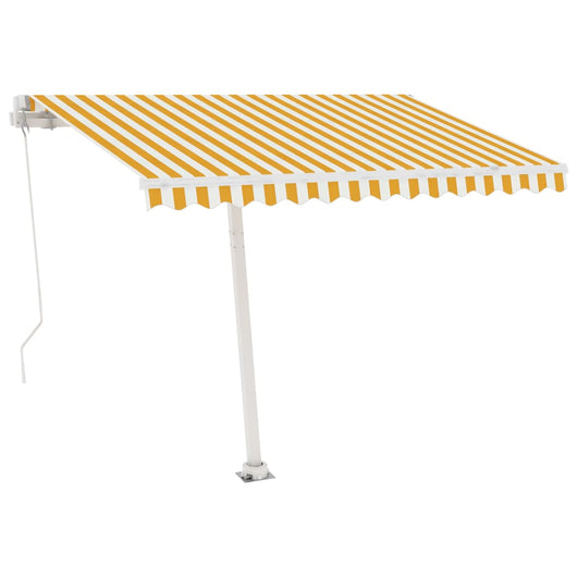 Tenda da Sole Retrattile Manuale 300x250 cm Gialla e Bianca cod mxl 29943