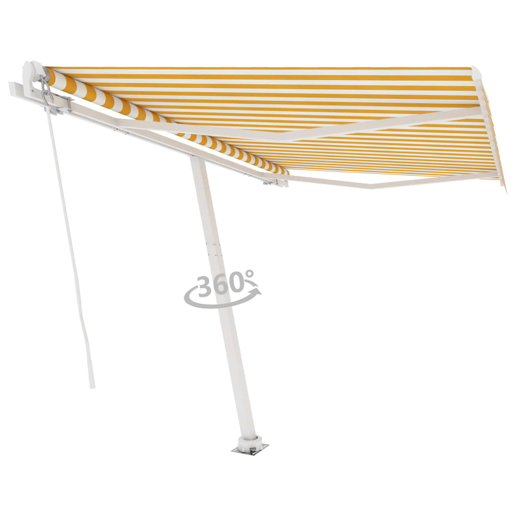 Tenda da Sole Retrattile Manuale 300x250 cm Gialla e Bianca cod mxl 29943