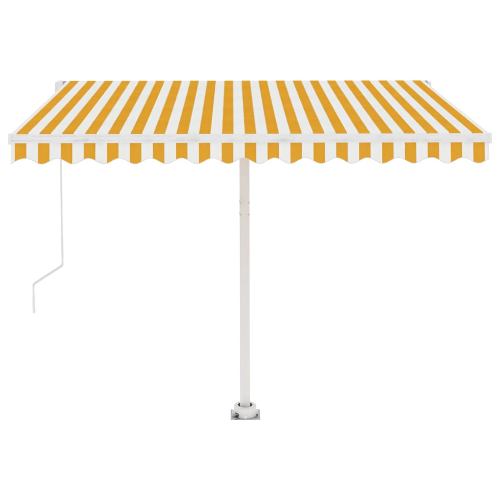 Tenda da Sole Retrattile Manuale 300x250 cm Gialla e Bianca cod mxl 29943