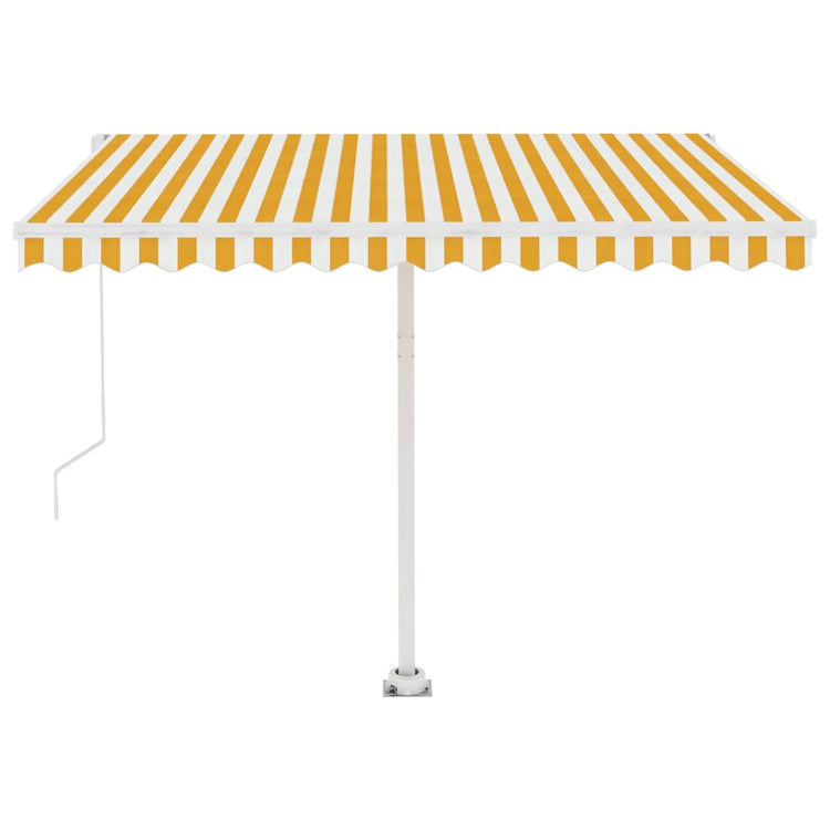 Tenda da Sole Retrattile Manuale 300x250 cm Gialla e Bianca cod mxl 29943