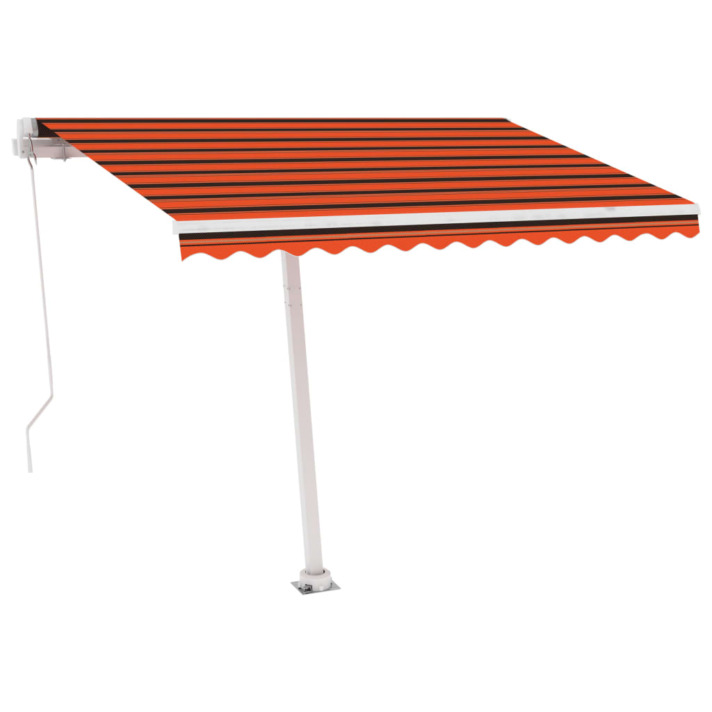 Tenda da Sole Retrattile Manuale 300x250 cm Arancione e Marrone cod mxl 43696