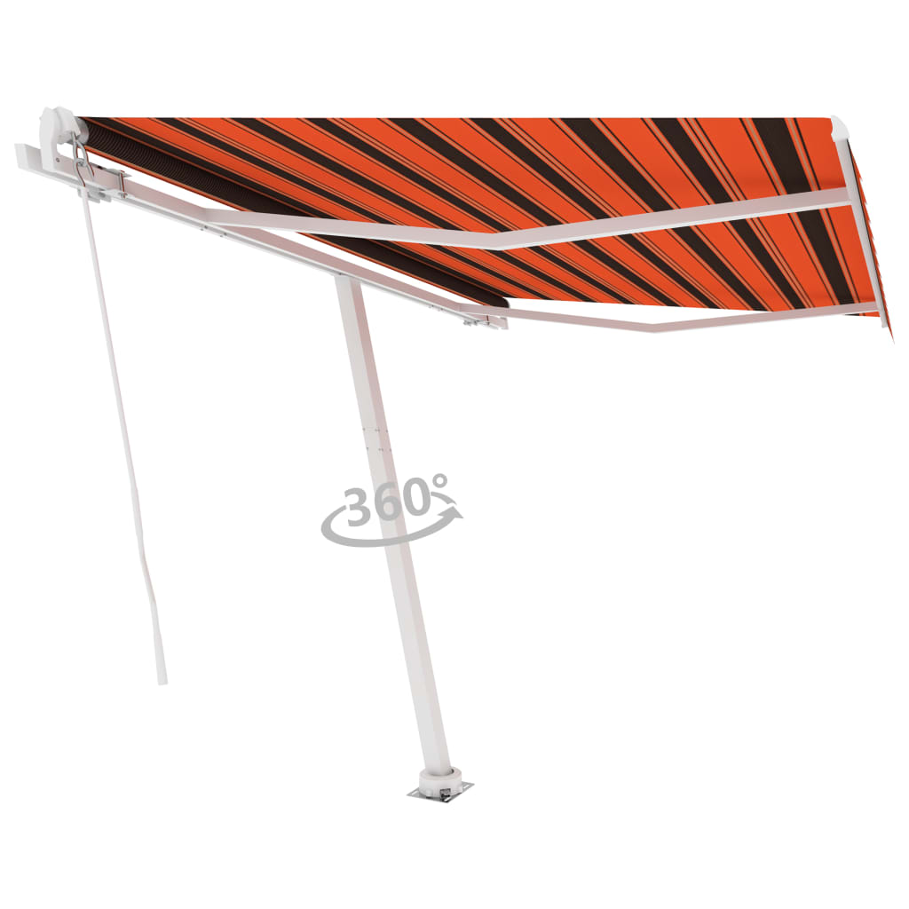 Tenda da Sole Retrattile Manuale 300x250 cm Arancione e Marrone cod mxl 43696