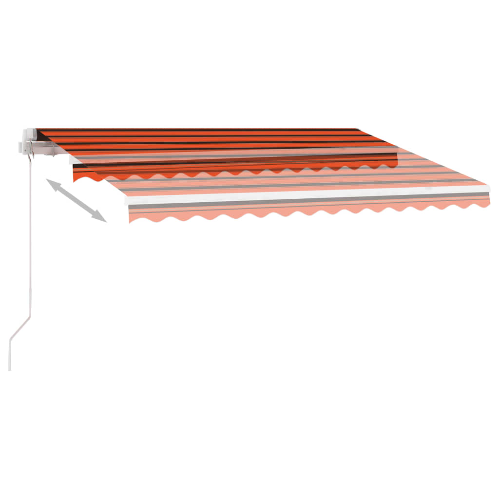 Tenda da Sole Manuale con LED 300x250cm Arancione e Marrone 3069505