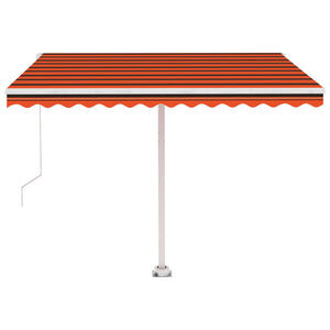 Tenda da Sole Manuale con LED 300x250cm Arancione e Marrone 3069505