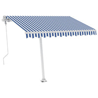 Tenda Automatica con Sensore Vento e LED 300x250 cm Blu Bianca 3069511