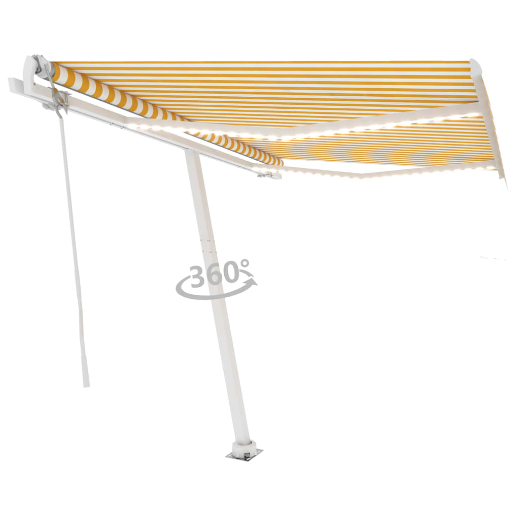 Tenda Automatica con Sensore Vento LED 300x250 cm Gialla Bianca 3069513