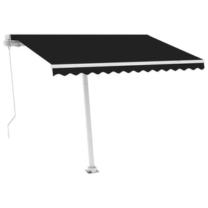 Tenda da Sole Retrattile Manuale con LED 300x250 cm Antracite 3069524