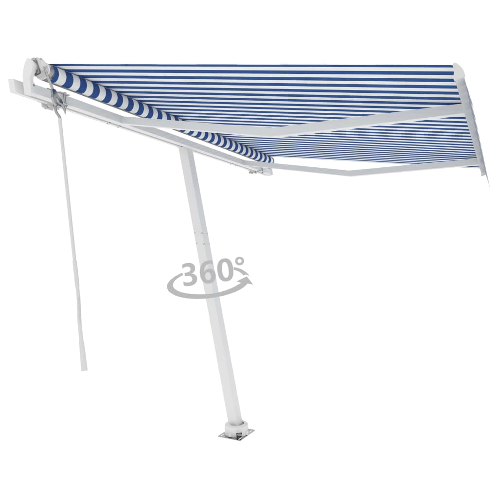 Tenda da Sole Automatica Autoportante 350x250 cm Blu e Bianca cod mxl 43697