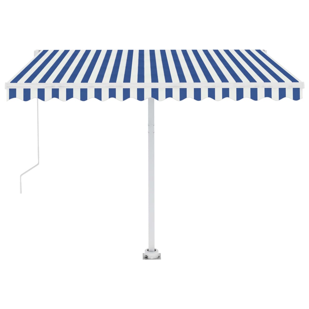 Tenda da Sole Automatica Autoportante 350x250 cm Blu e Bianca cod mxl 43697