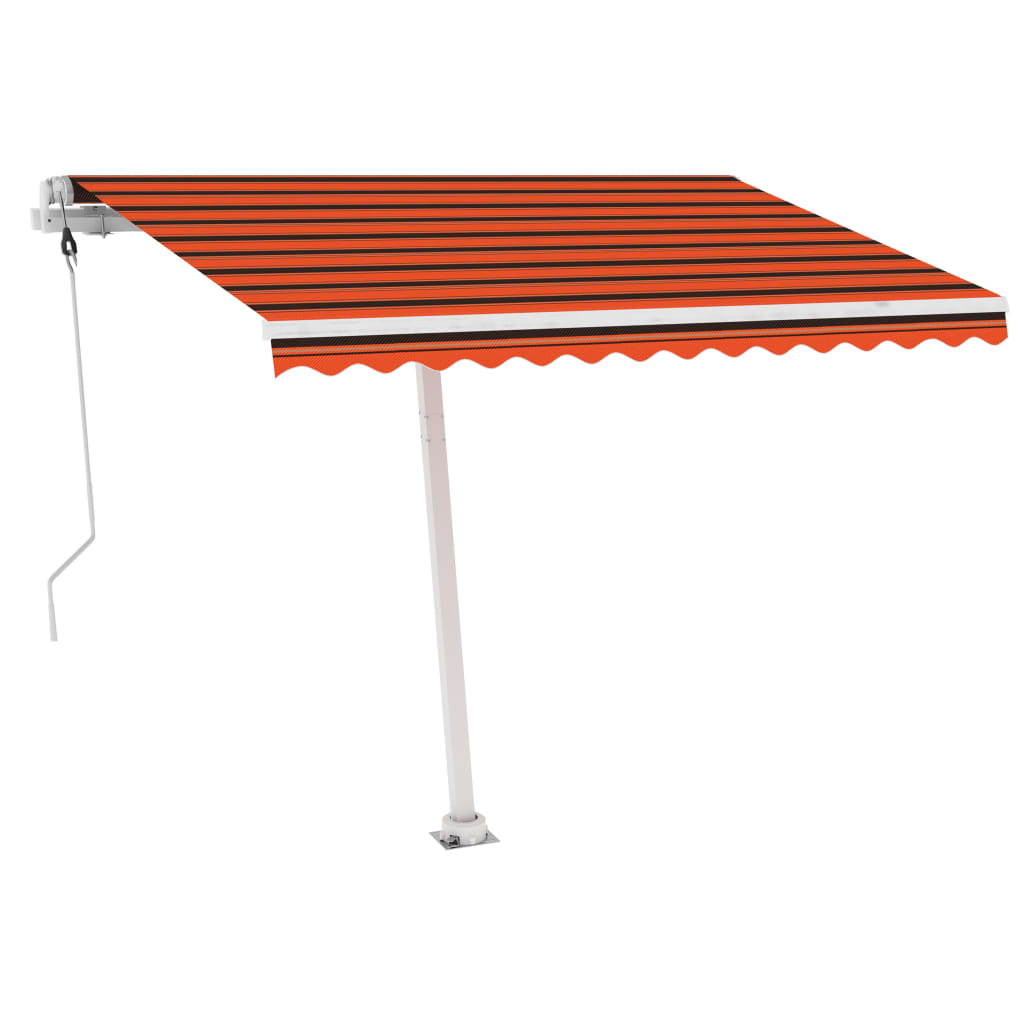 Tenda Automatica Sensore Vento e LED 350x250 cm Arancio Marrone 3069535