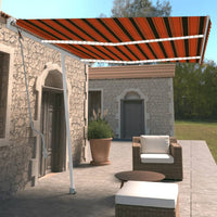 Tenda Automatica Sensore Vento e LED 350x250 cm Arancio Marrone 3069535