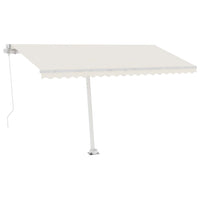 Tenda da Sole Retrattile Manuale con Palo 400x300 cm Crema cod mxl 61342