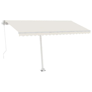 Tenda da Sole Retrattile Manuale con Palo 400x300 cm Crema cod mxl 61342