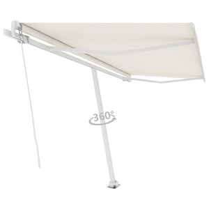 Tenda da Sole Retrattile Manuale con Palo 400x300 cm Crema cod mxl 61342