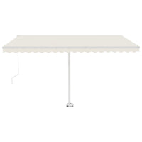 Tenda da Sole Retrattile Manuale con Palo 400x300 cm Crema cod mxl 61342