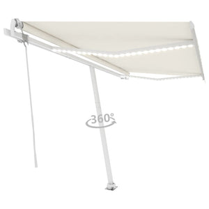 Tenda Automatica con Sensore Vento e LED 400x300 cm Crema cod mxl 29829