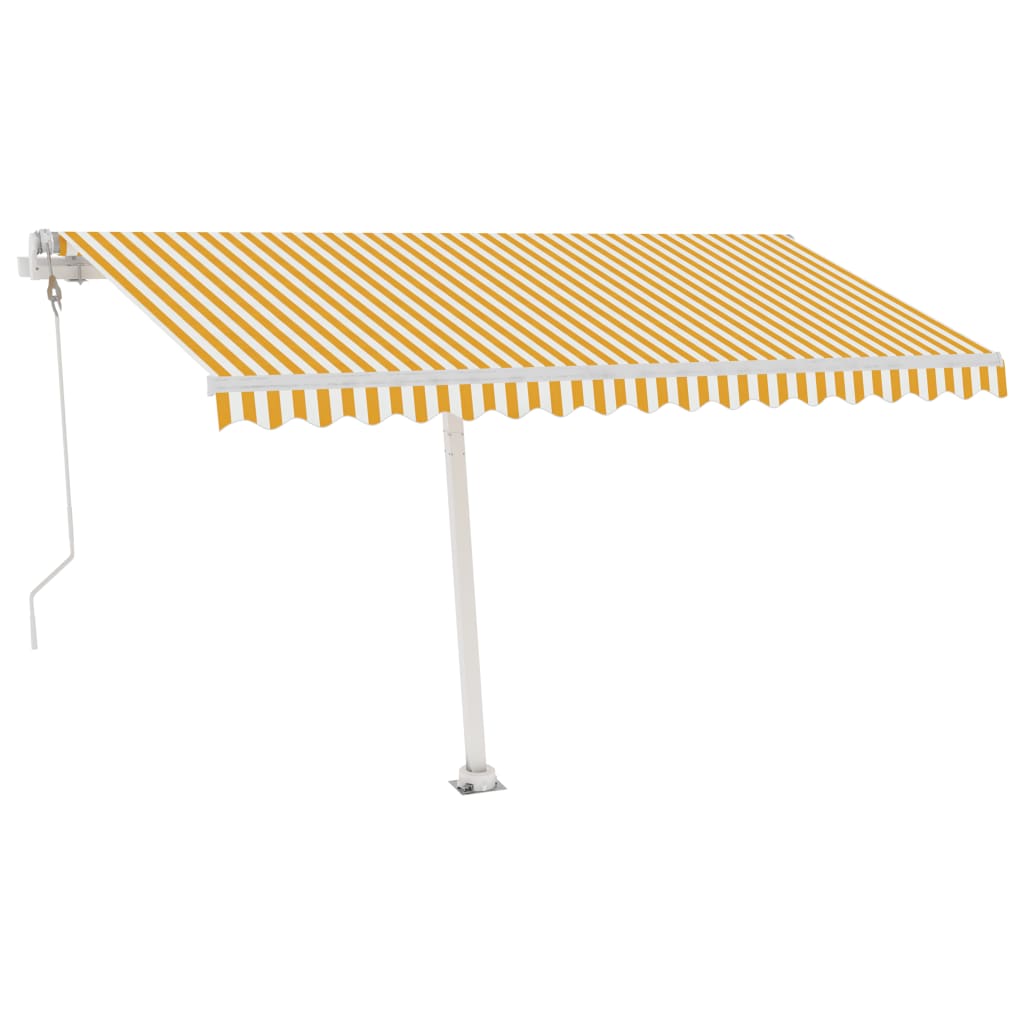 Tenda Automatica con Sensore Vento LED 400x300 cm Giallo Bianco