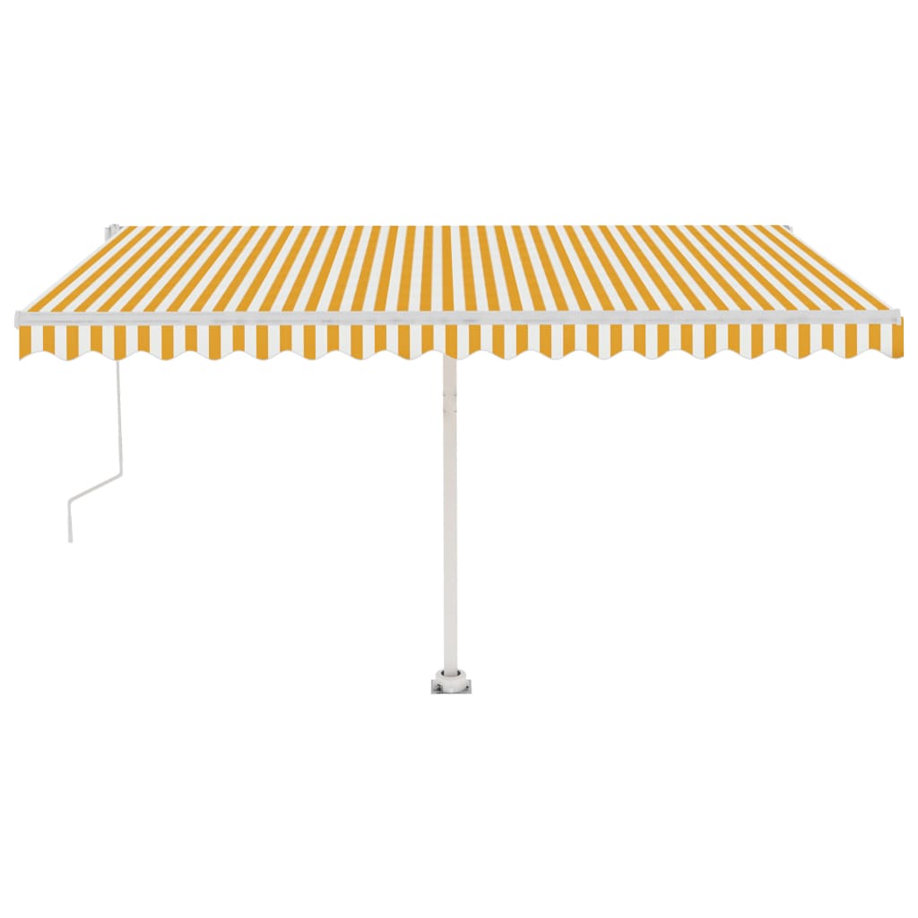 Tenda Automatica con Sensore Vento LED 400x300 cm Giallo Bianco