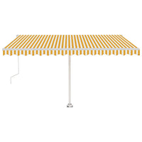 Tenda Automatica con Sensore Vento LED 400x300 cm Giallo Bianco