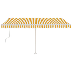 Tenda Automatica con Sensore Vento LED 400x300 cm Giallo Bianco