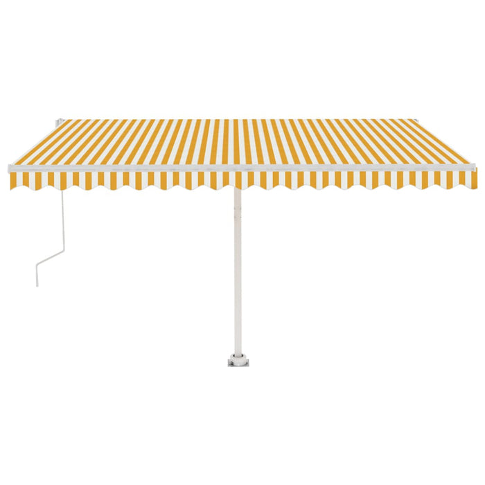 Tenda Automatica con Sensore Vento LED 400x300 cm Giallo Bianco