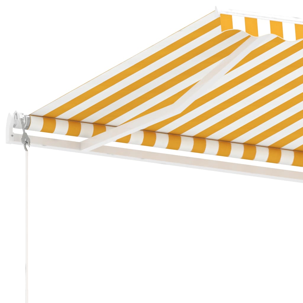 Tenda Automatica con Sensore Vento LED 400x300 cm Giallo Bianco