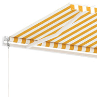 Tenda Automatica con Sensore Vento LED 400x300 cm Giallo Bianco