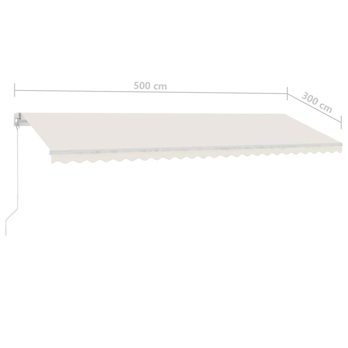 Tenda da Sole Retrattile Manuale Autoportante 500x300 cm Crema cod mxl 62216