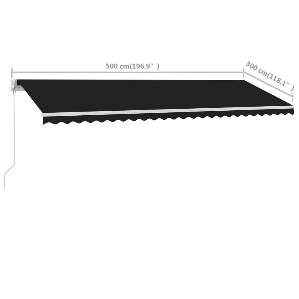 Tenda Retrattile Manuale Autoportante 500x300 cm Antracite cod mxl 62206