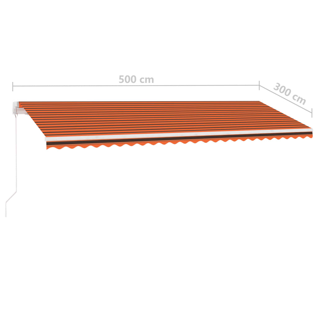 Tenda Retrattile Manuale Autoportante 500x300cm Arancio Marrone cod mxl 68339