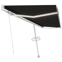 Tenda da Sole Retrattile Manuale con LED 500x300 cm Antracite cod mxl 60833