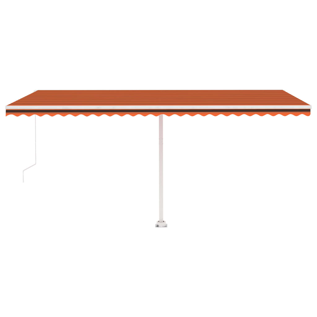 Tenda da Sole Retrattile Manuale LED 500x300 cm Arancio Marrone cod mxl 39710