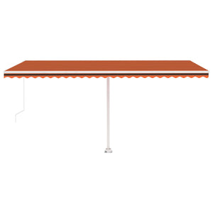 Tenda da Sole Retrattile Manuale LED 500x300 cm Arancio Marrone cod mxl 39710