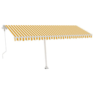 Tenda da Sole Autoportante Automatica 500x300 cm Gialla Bianca 3069588