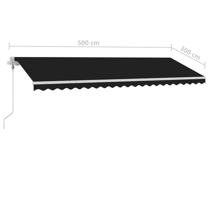 Tenda Sole Retrattile Automatica 500x300 cm Antracite 3069589