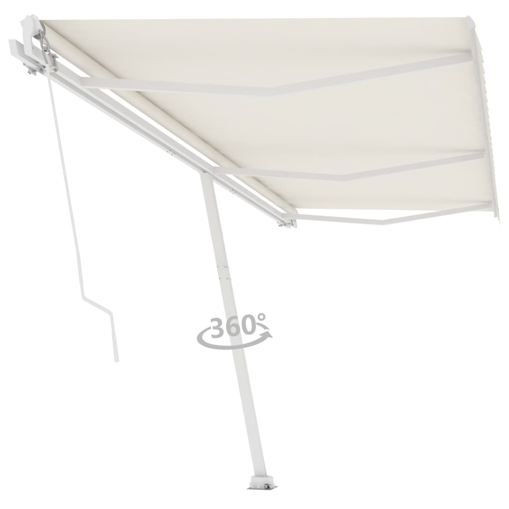 Tenda da Sole Retrattile Manuale Autoportante 600x300 cm Crema cod mxl 43802