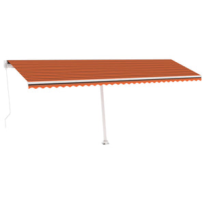 Tenda da Sole Retrattile Manuale LED 600x300 cm Arancio Marrone 3069605