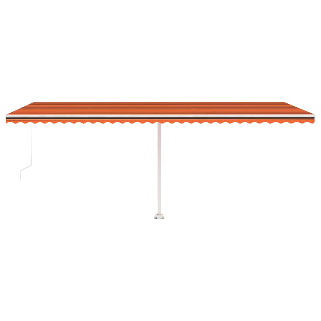 Tenda da Sole Retrattile Manuale LED 600x300 cm Arancio Marrone 3069605