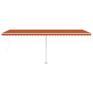 Tenda da Sole Retrattile Manuale LED 600x300 cm Arancio Marrone 3069605