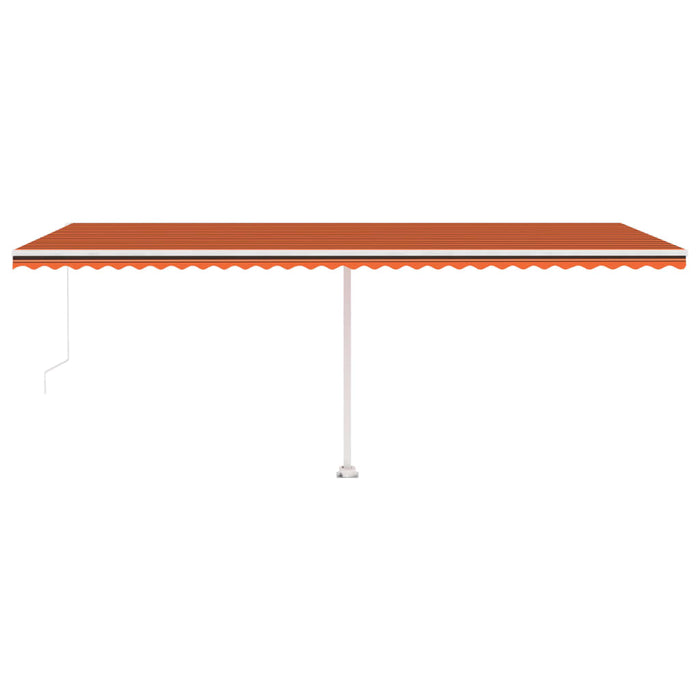 Tenda da Sole Retrattile Manuale LED 600x300 cm Arancio Marrone 3069605