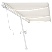 Tenda Automatica con Sensore Vento e LED 600x300 cm Crema 3069612